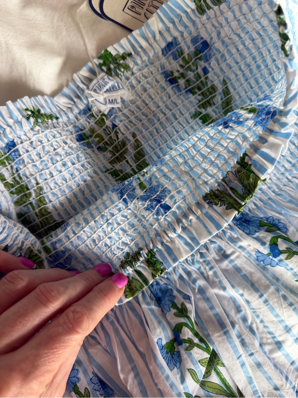 Pink City Prints Lily Stripe Alba Skirt - Size M/L - Picture 9 of 10